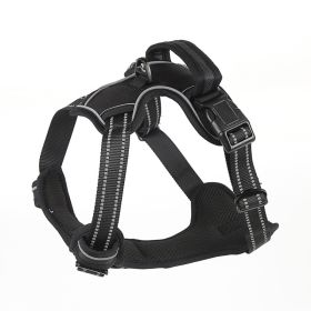Dog Harness No Pull Breathable Reflective Pet Harness Vest (Option: Black-S)