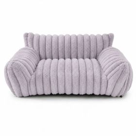 Cute Cat Couch For Pets - Fluffy Cat Beds With Premium Soft Corduroy Fleece, Fuzzy Cats Beds For Indoor Cats With Removable Washable Cover, Supportive (Option: Light grey-S)